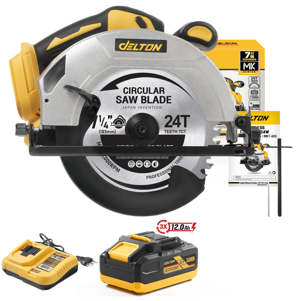 เลื่อยวงเดือนไร้สาย (พร้อมแบตเตอรี่) DELTON รุ่น MKT-693 TURBO FORCE 20V 12AH